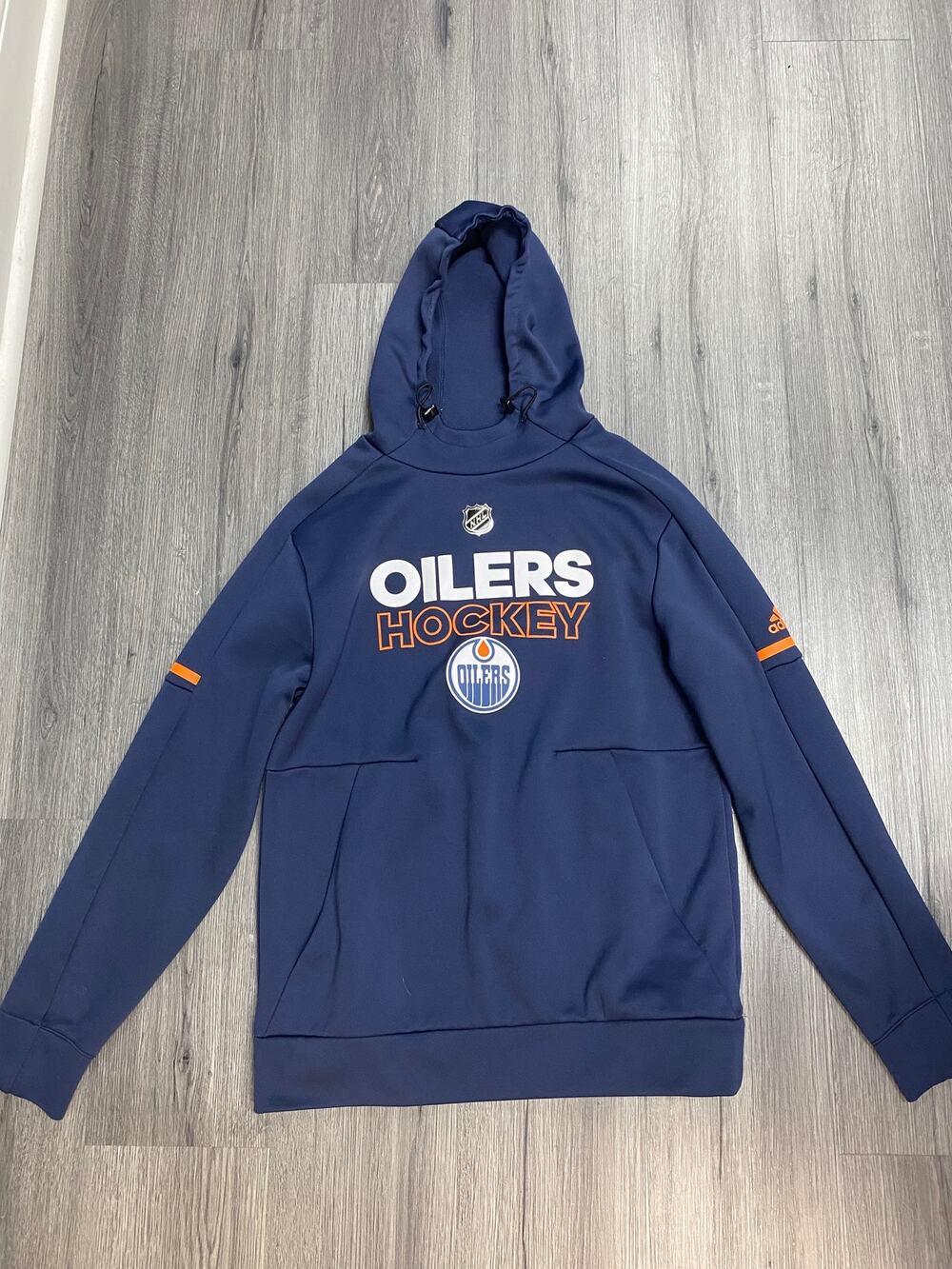 Adidas Edmonton Oilers NHL Hockey Navy Pullover Hoodie Men's Small